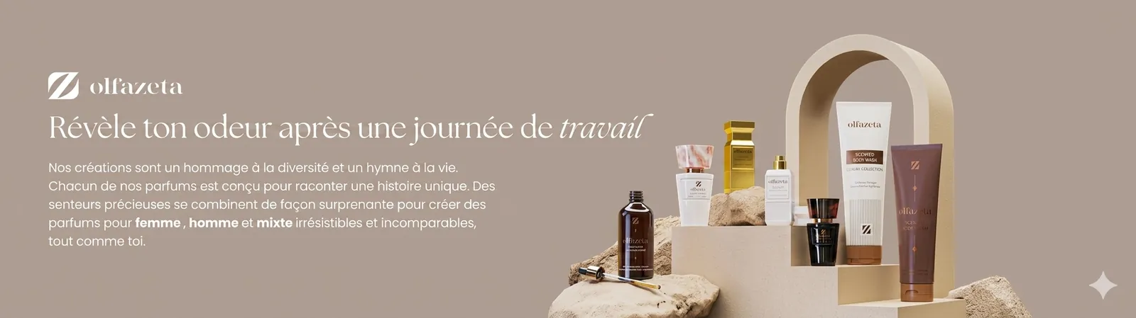 Olfazeta — parfums femme, homme et mixte, et soins parfumés : découvrir la marque