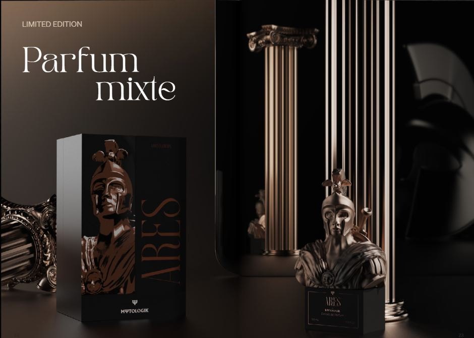 Buste-flacon MΨTOLOGIK Ares en bronze et son coffret noir, édition limitée