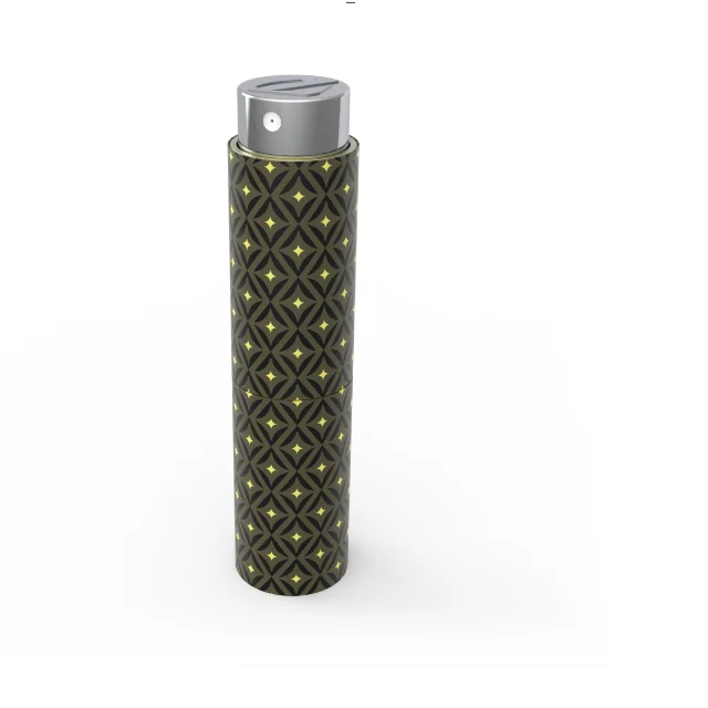 Étui à parfum de poche Hypnotic Rhombus TCOV006, vert et jaune
