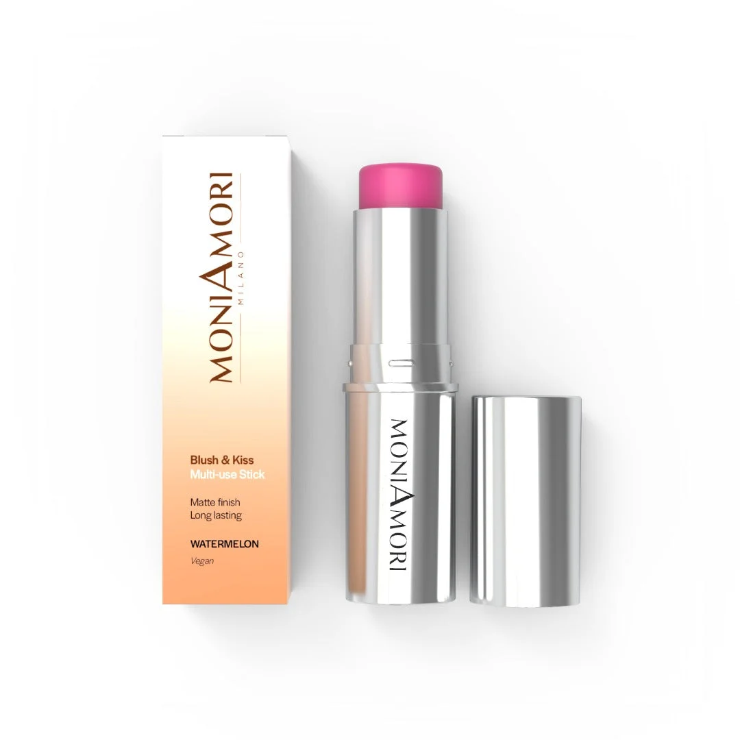 MoniAmori Blush & Kiss — Watermelon — stick multifonction blush & lèvres